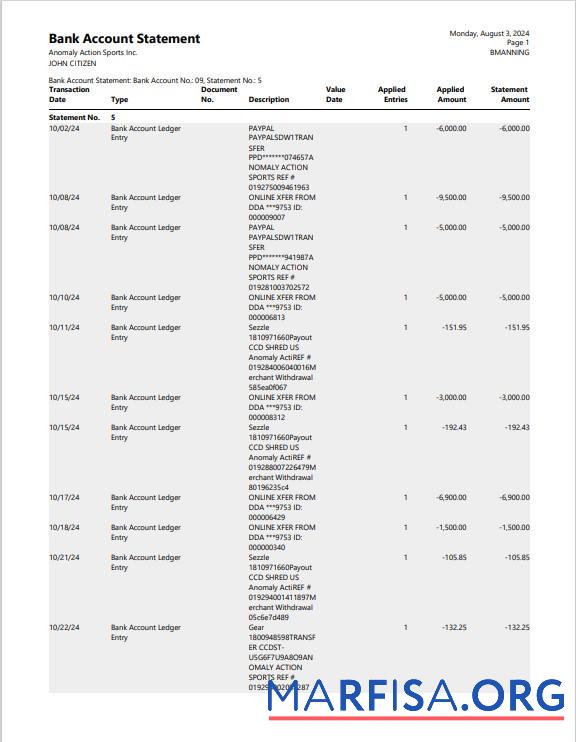 Downloadable USA New York bank statement 3 – 6 months word download for verification